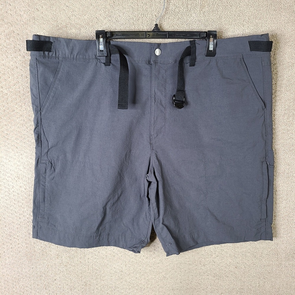 Lake‎ & Trail Shorts Mens XXXL Gray Cargo Belted Nylon Spandex Hiking Outdoor